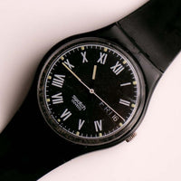Nero GB722 Swatch Uhr Vintage | All Black Minimalist Datum Swatch Uhr