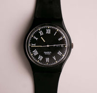 Nero GB722 Swatch montre Vintage | Toute date minimaliste noire Swatch montre