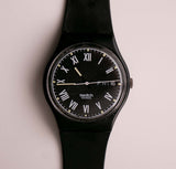 NERO GB722 Swatch Guarda Vintage | Data minimalista tutta nera Swatch Guadare