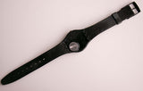 Nero GB722 Swatch montre Vintage | Toute date minimaliste noire Swatch montre