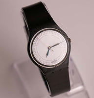 VINTAGE INC. GA103 Swatch montre | 1985 Noir minimaliste Swatch montre