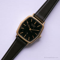 Vintage 4-75i566 Y0 Citizen Uhr | 90er Jahre schwarzes Zifferblatt Uhr für Frauen