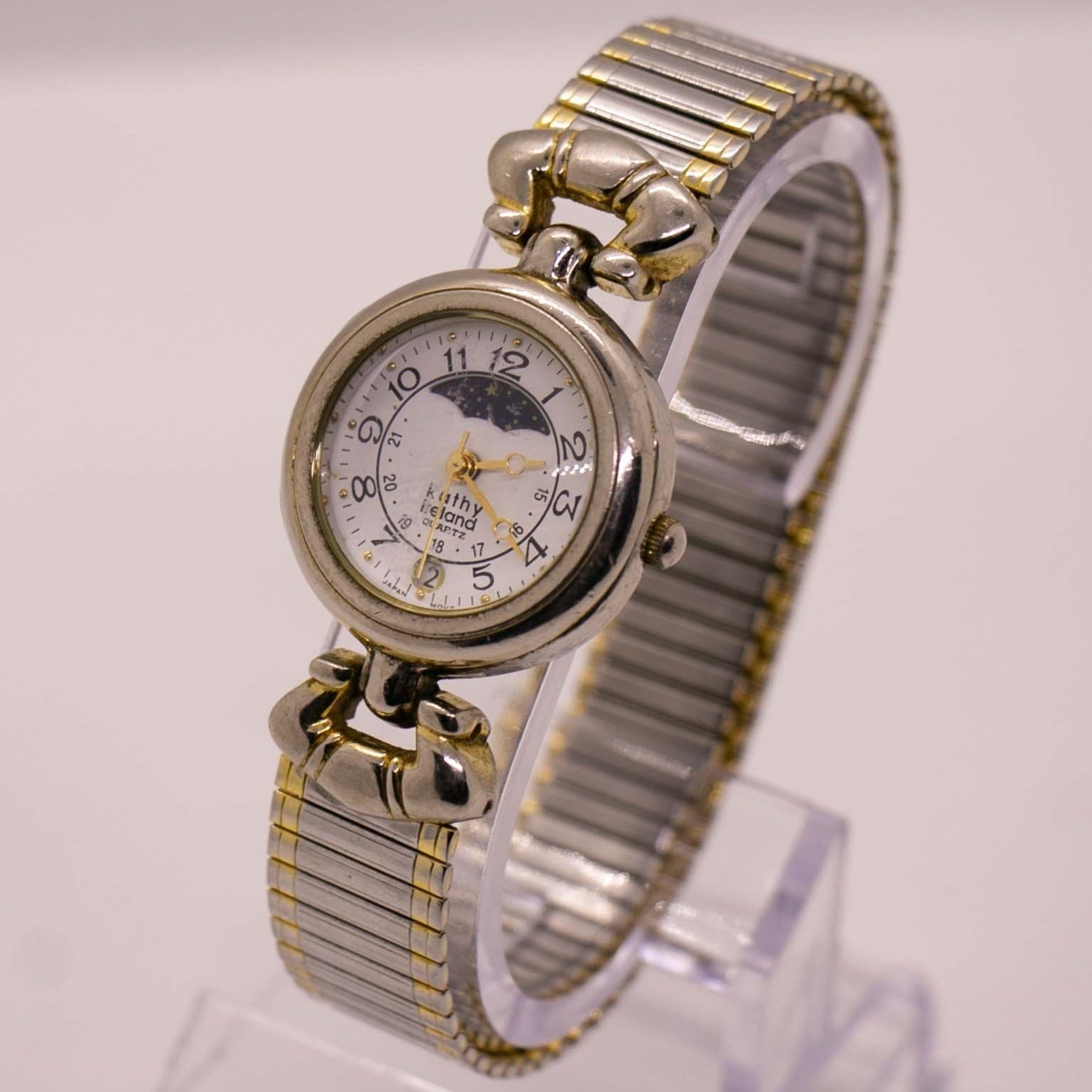 Kathy Ireland Moon Phase Watch | Silver-tone Vintage Watches