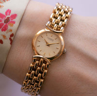 Vintage Gold-Ton Caravelle Uhr für sie | Bulova Japan Quarz Uhr
