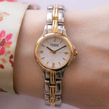 Vintage dos tonos Caravelle por Bulova reloj | Elegante reloj para damas