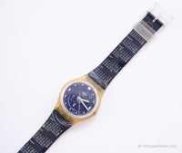 خمر 1999 Swatch إنه يأتي GN712 ساعة | تاريخ اليوم الأزرق Swatch جنت