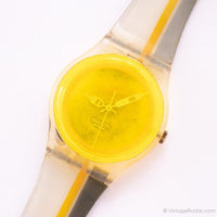 Seltene 1999 Gelb Swatch Mann Uhr | Jahrgang Swatch Uhr mit gelbem Zifferblatt