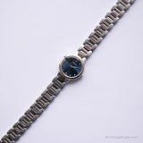 Vintage Silver-tone Pulsar by Seiko Watch | Blue Dial Watch for Her