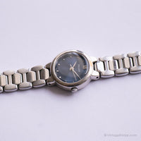 Sily-tone vintage Pulsar par Seiko montre | Cadran bleu montre pour elle