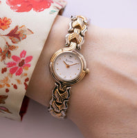 Antiguo Bulova Dos tonos reloj | Vestido de cuarzo de Japón reloj para damas