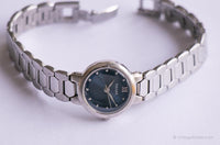 Sily-tone vintage Pulsar par Seiko montre | Cadran bleu montre pour elle