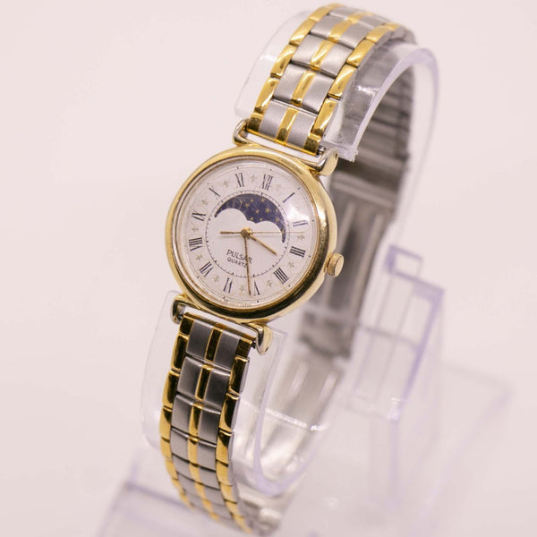 Gold-tone Pulsar Moon Phase Quartz Watch | Moonphase Watch Collection