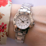 Vintage tfx von Bulova Uhr für sie | Weißes Zifferblatt Edelstahl Uhr