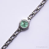 Dial verde fósil vintage reloj | Elegante reloj de pulsera para ella