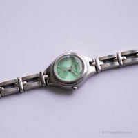 Vintage fossilgrünes Zifferblatt Uhr | Elegante Armbanduhr für sie