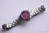 Vintage Silver-tone Lorus Watch for Her | 90s Pink Dial Wristwatch