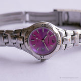 Vintage Silver-tone Lorus Watch for Her | 90s Pink Dial Wristwatch