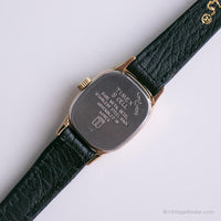 Pequeño rectangular Timex Señoras reloj con champán dial y correa negra