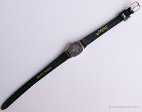 Minuscolo rettangolare Timex Orologio da donna con quadrante champagne e cinturino nero
