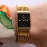 Ancien Seiko 2Y01-5D1H R1 montre | Cadran noir des années 90 montre pour femme