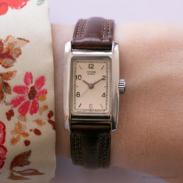 Vintage Citizen 5930-S72714 Watch Silver-tone Rectangular Watch