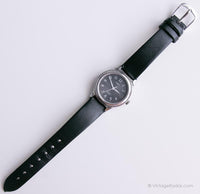 Tone argenté vintage noir Timex Date indiglo montre pour femme