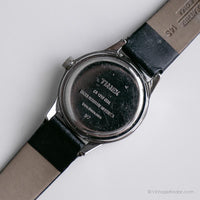 Tonado plateado de diario negro vintage Timex Fecha indiglo reloj para mujeres
