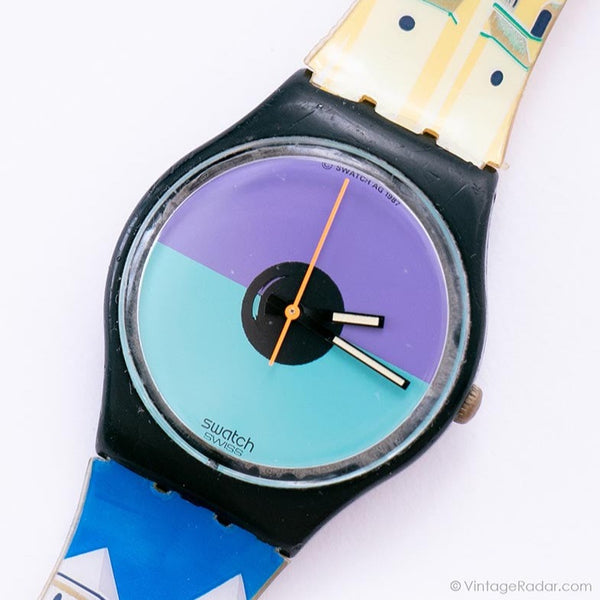 80 raros Swatch GB121 ST. Catherine Point reloj | 1988 Swatch Caballero