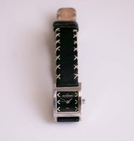 Vintage carré Skagen montre | Cadran noir minimaliste Skagen montre