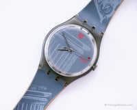 كلاسيكي Swatch GM104 Obelisque Watch | التسعينات الرمادية Swatch ساعة جنت