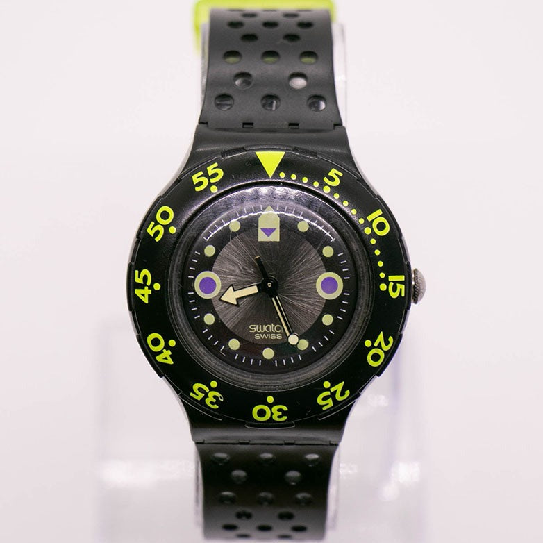 Swatch Scuba BLACK WAVE SDB102 Watch | 1991 Black Scuba 200 Swatch ...