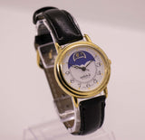 Gold-Ton Uhr Es Mondphase Uhr | Vintage Quarz Uhr Unisex