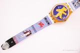 1994 Swatch GJ112 besione montre | Dinosaure jaune vintage Swatch montre