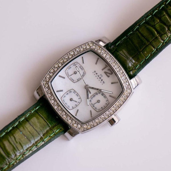 Antiguo Skagen 558SSLG4 multi-dial reloj para mujeres con piedras preciosas