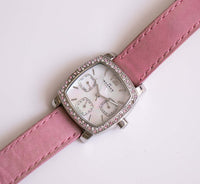 Silberton-Vintage Skagen Uhr Für Frauen mit rosa Edelsteinen