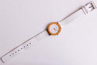 Minuscolo Skagen Danimarca acciaio orologio per donne con cornice arancione vintage