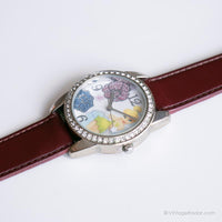 Vintage Large Disney Watch for Her | Tinker Bell Floral Wristwatch