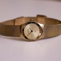 Tono d'oro vintage Skagen Danimarca orologio | Orologio in acciaio inossidabile per lei