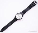 Antiguo Swatch GB743 una vez más reloj | 1999 Blanco y negro Swatch Caballero