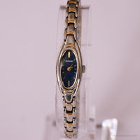 Vintage ▾ Pulsar V220-X017 orologio | Quadrante nero orologio bicolore per le donne