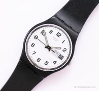 Ancien Swatch GB743 encore une fois montre | 1999 Black & White Swatch Gant