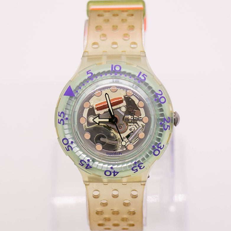 1991 Vintage Swatch Scuba JELLY BUBBLE SDK104 Watch with