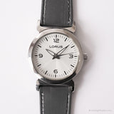 Antiguo Lorus Oficina reloj | Japan Quartz Grey Strap Tono plateado reloj
