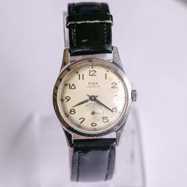 Vintage Edelstahl Pax Mechanisch Uhr | Ancre 15 Rubis -Bewegung
