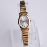 Cuarzo de tono de oro vintage reloj para damas | Elegante Timex Reloj de pulsera