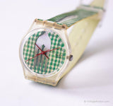 Green 1997 Swatch GK284 Missing Spoon Watch with Original Strap
