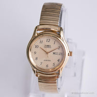 Vintage elegant Timex Indiglo Uhr | Gold-Ton Timex Datum Uhr
