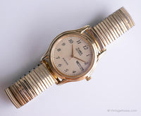 Vintage elegant Timex Indiglo Uhr | Gold-Ton Timex Datum Uhr