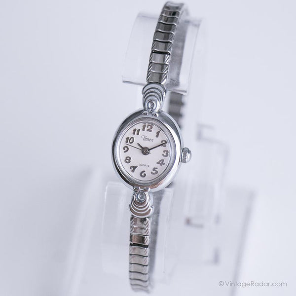 Vintage winzig Uhr für Damen | Timex Silberton Uhr