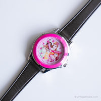 Vintage Silber-Ton Disney Uhr für sie | Pink Prinzessin Armbanduhr
